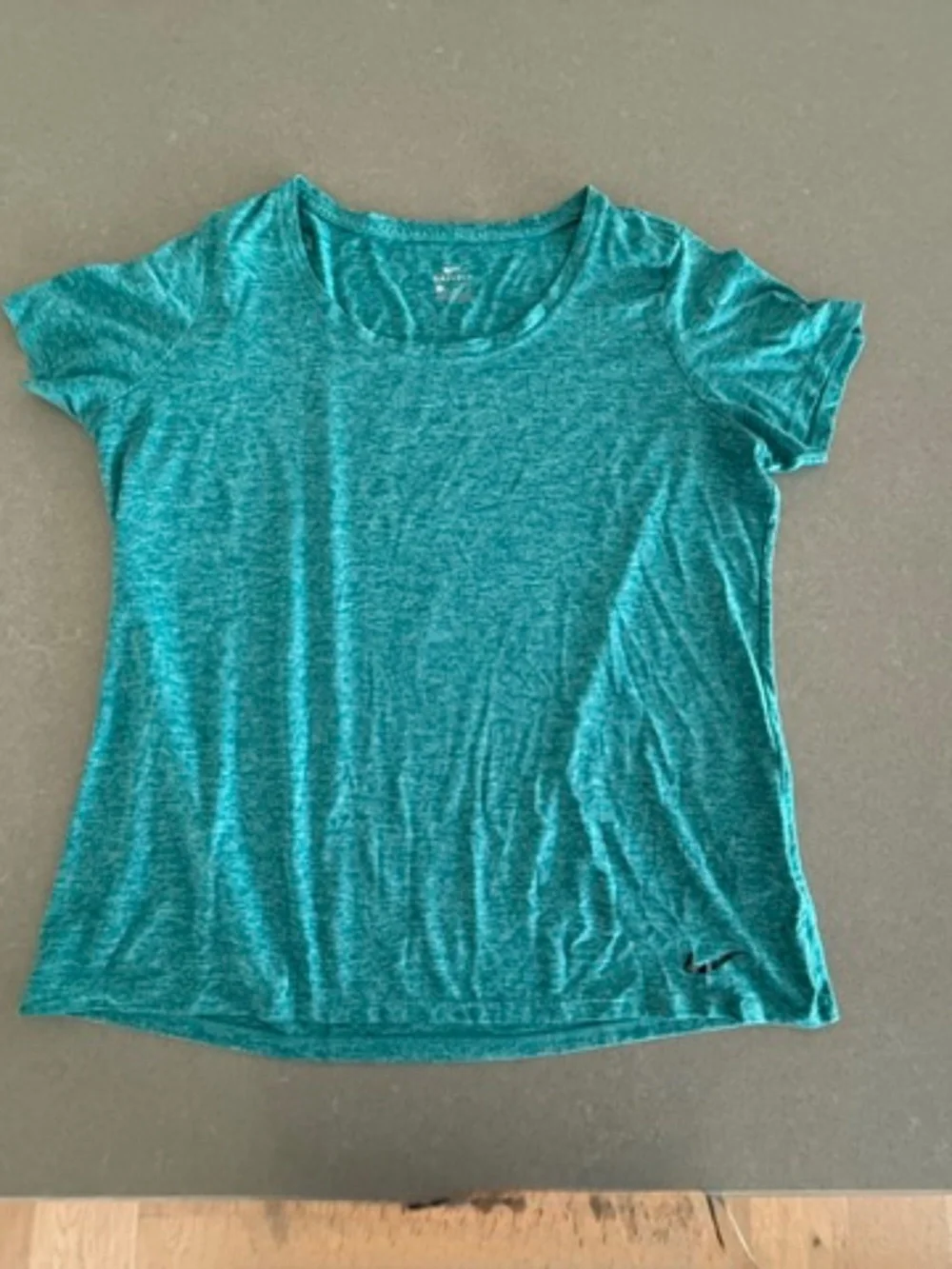 Women's NIKE Dri-Fit Teal Fitted Scoop Neck Short Sleeve Shirt XL X-Large